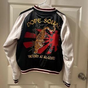 DOPE SQUAD  BOUGIE VARSITY JACKET  SIZE LARGE